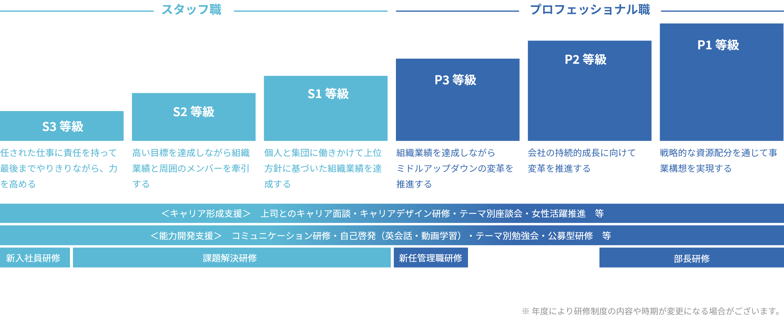 等級と育成体系