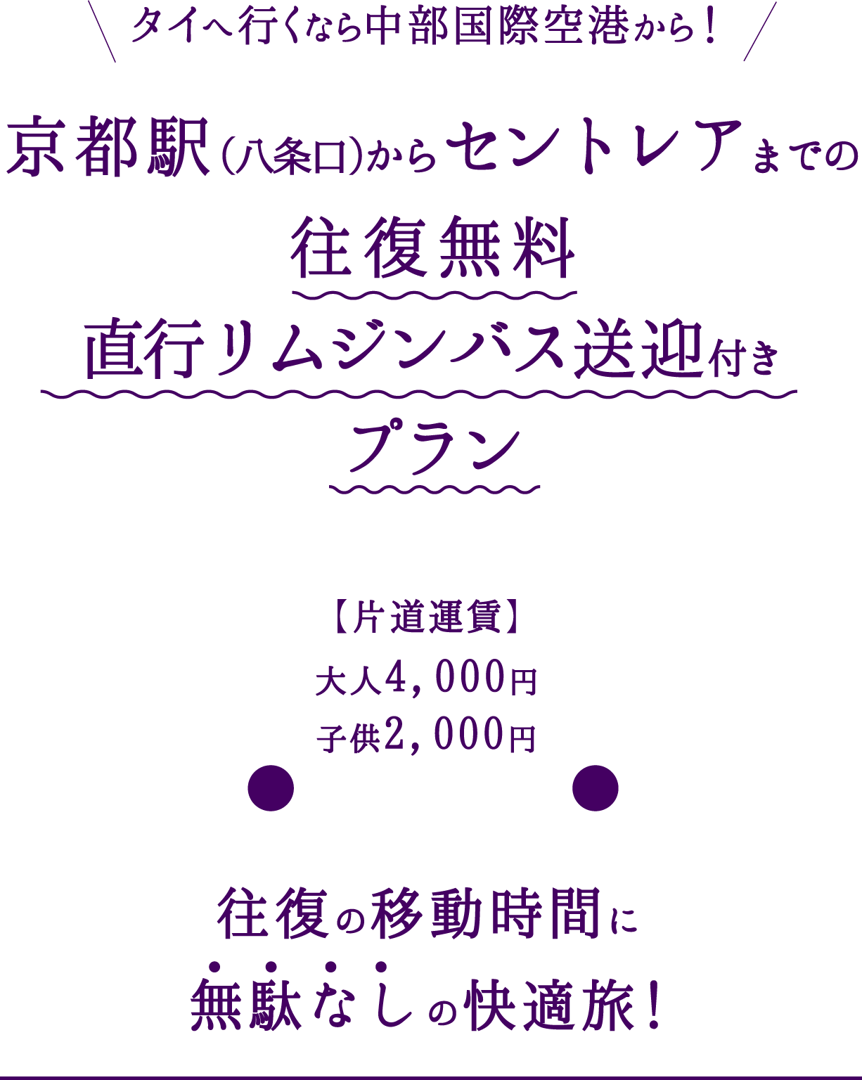 往復無料、直行リムジンバス