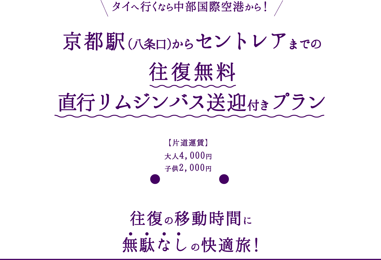 往復無料、直行リムジンバス
