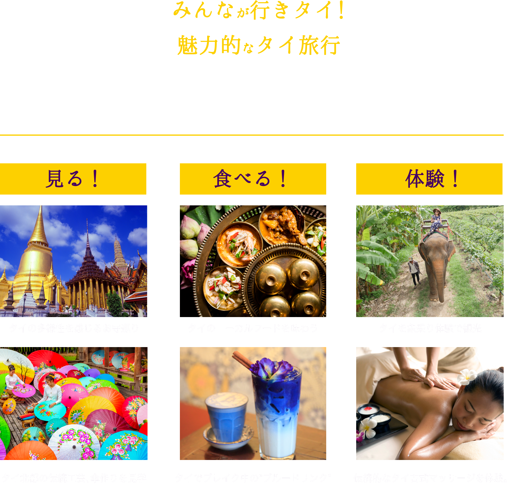 みんなが行きタイ！魅力的なタイ旅行